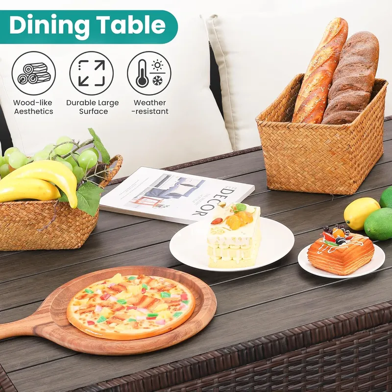 Wumiokio Outdoor Patio Furniture with Dining Table&Chair