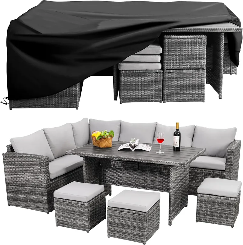 Wumiokio Patio Furniture Set, 7 Pieces, Grey